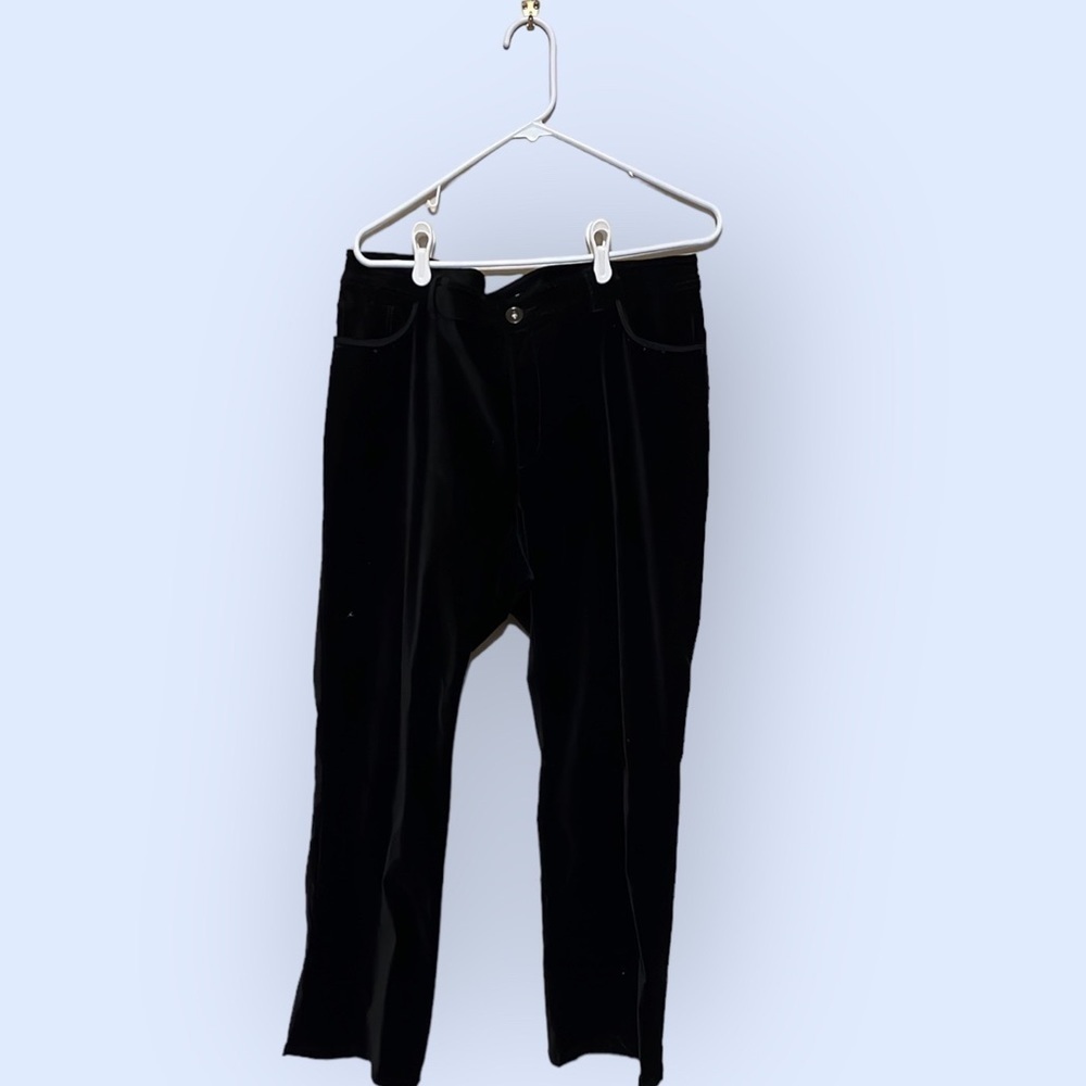 Reba navy velour pants, gemstone embellishment, sz 14